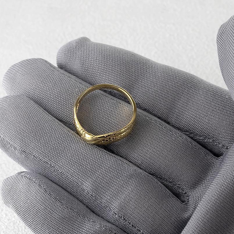 18金 リング 蛇 太め 幅広 お守り ゴールド 18k 指輪 ヘビ スネーク ピンキーリング 婚約指輪 イエローゴールド シンプル 人気_5