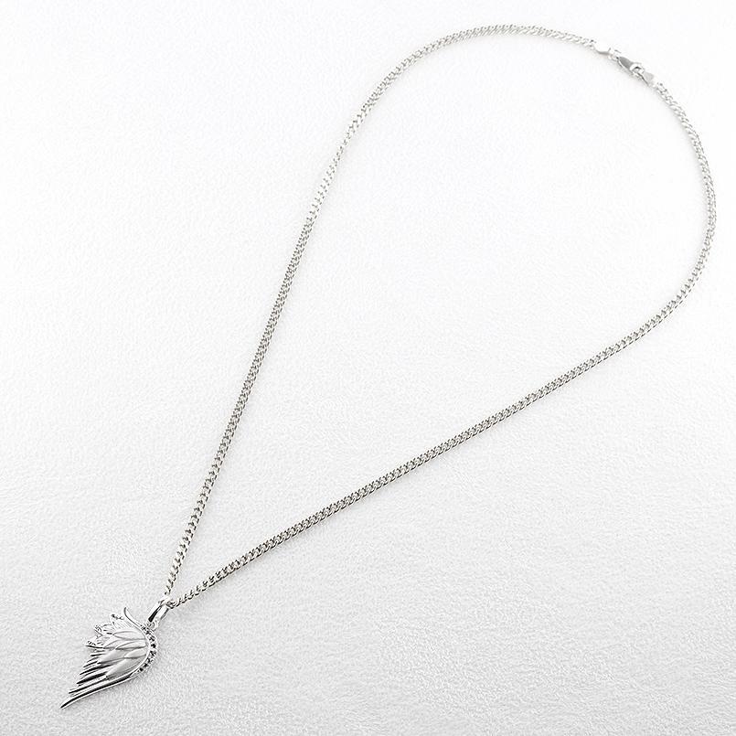 シルバー ネックレス 羽根 ブラックダイヤモンド 0.08ct メンズ 喜平用 ペンダントトップ 大ぶり sv925 天使 エンジェル 羽 翼_5
