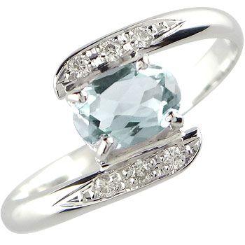 ピンキーリング アクアマリン ダイヤモンド プラチナ リング 指輪 3月誕生石 ダイヤ ストレート 宝石 送料無料 セール SALE