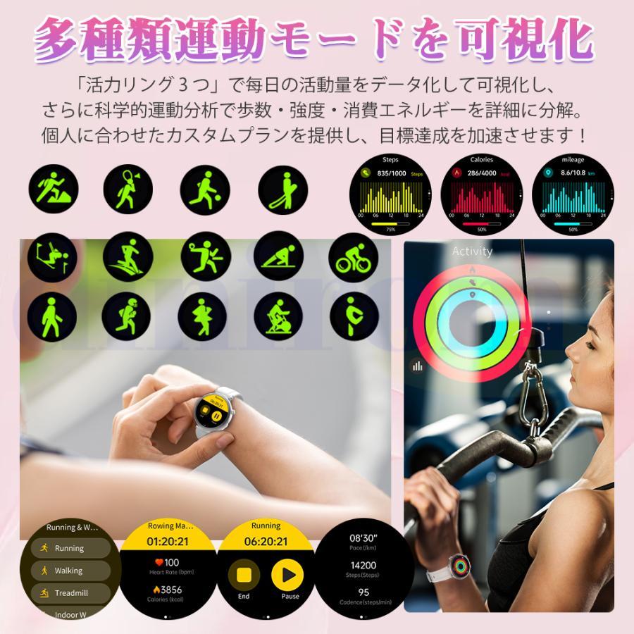 スマートウォッチ 日本製センサー 医療レベル心電図ECG+PPG 血圧 血中酸素 気分/疲労度管理 睡眠管理 着信＆LINE通知 レディース 生理周期 彼女 母の日の画像