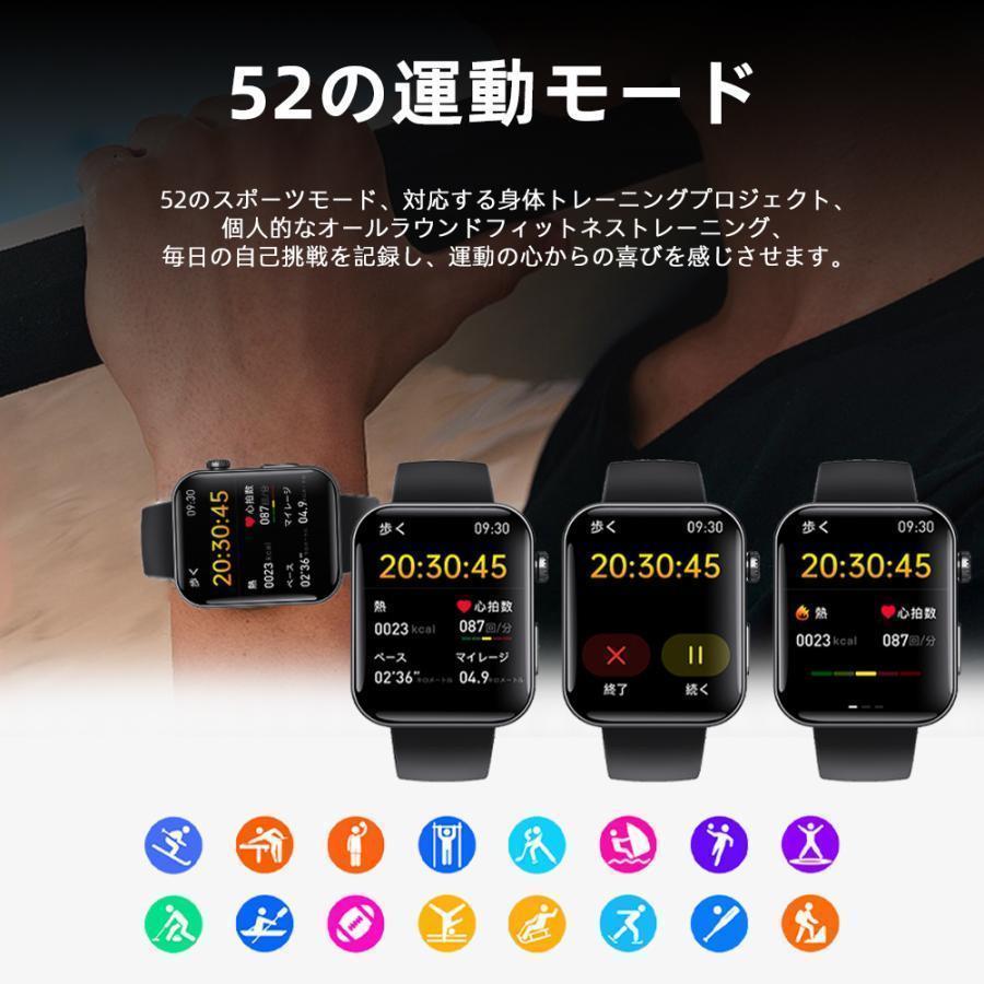 スマートウォッチ 医療レベル心電図ECG 通話機能 血圧/糖測定 酸素濃度 高精度心拍数 通知 体温 睡眠 多機能 歩数計 尿酸 血中脂質 SOS機能 健康管理 母の日の画像