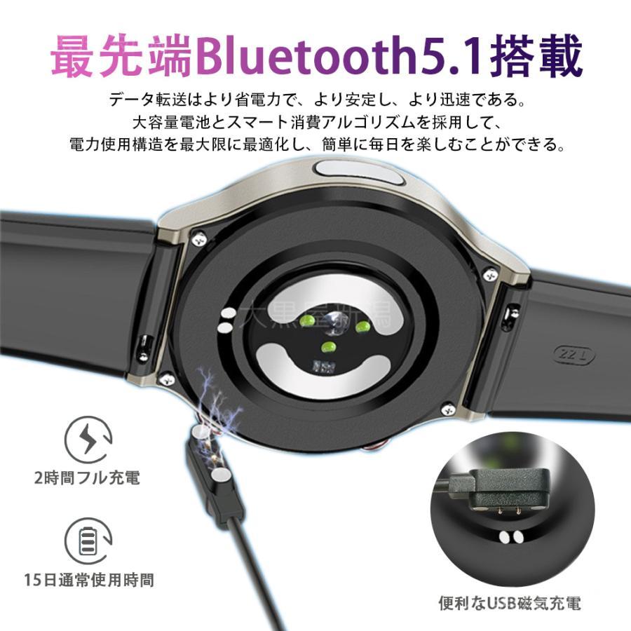 スマートウォッチ 日本製センサー 医療レベル心電図ECG+PPG 血圧 血中酸素 24時間温測定 高精度心拍数 睡眠管理 呼吸率 歩数計 Line着信通知 iphone/Androidの画像