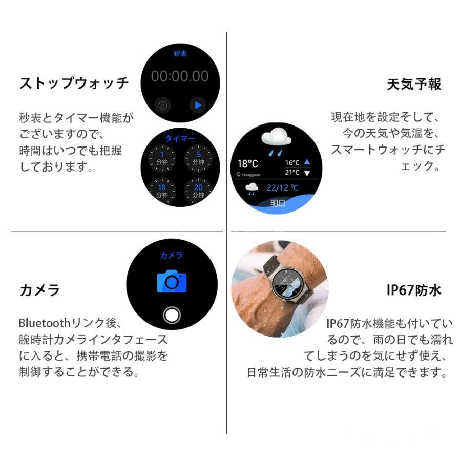 スマートウォッチ 日本製センサー 医療レベル心電図ECG+PPG 血圧 血中酸素 24時間温測定 高精度心拍数 睡眠管理 呼吸率 歩数計 Line着信通知 iphone/Androidの画像