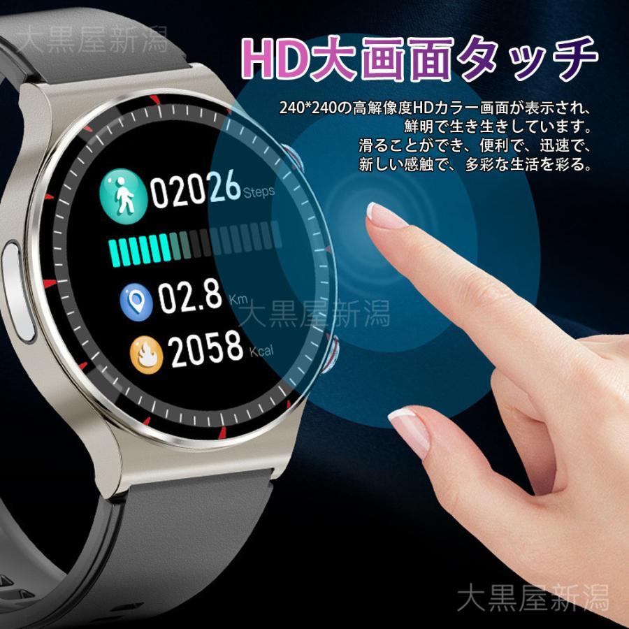 スマートウォッチ 日本製センサー 医療レベル心電図ECG+PPG 血圧 血中酸素 24時間温測定 高精度心拍数 睡眠管理 呼吸率 歩数計 Line着信通知 iphone/Androidの画像