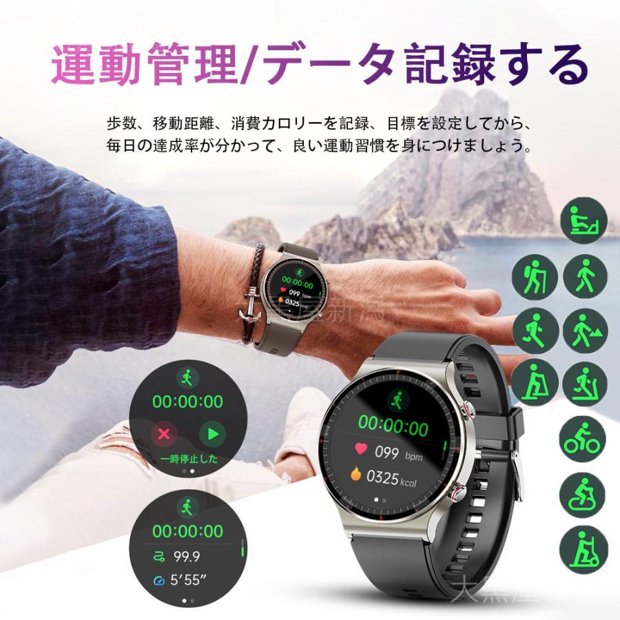 スマートウォッチ 日本製センサー 医療レベル心電図ECG+PPG 血圧 血中酸素 24時間温測定 高精度心拍数 睡眠管理 呼吸率 歩数計 Line着信通知 iphone/Androidの画像