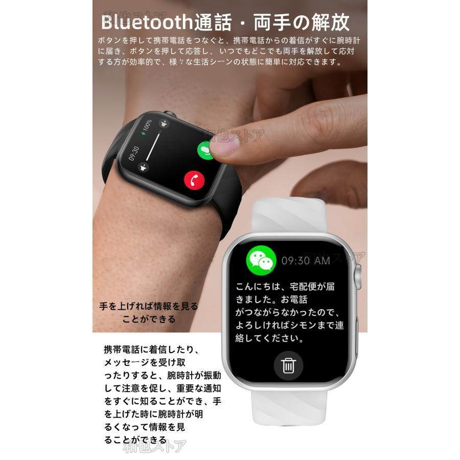 スマートウォッチ 医療レベル心電図ECG+PPG 血糖値 血圧 心拍数 血中酸素 尿酸脂質 体組成 睡眠管理 健康管理 LINE通知 生理周期 iPhone＆アンドロイド対応の画像