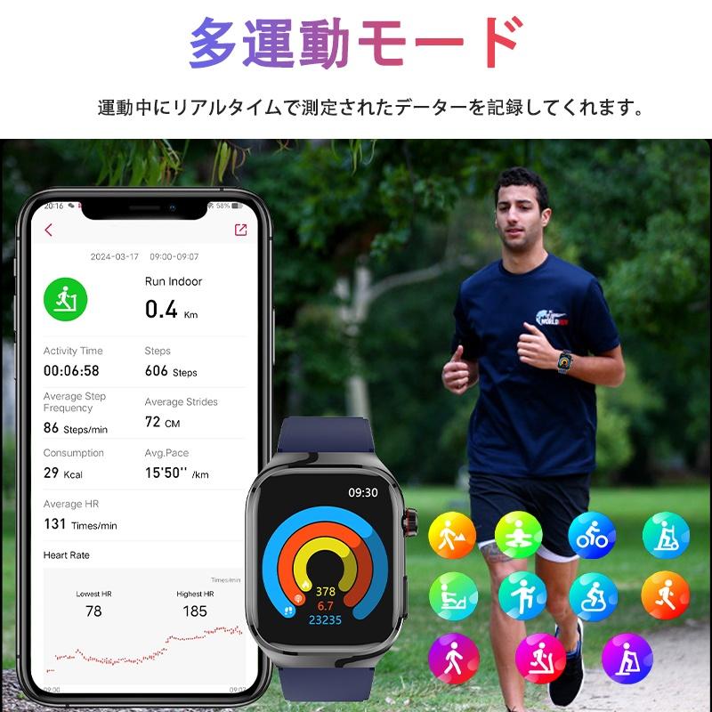 スマートウォッチ  血糖値 心電図ECG+PPG 血圧 血中酸素 体温測定 BMI体脂肪 尿酸血中脂質 高精度心拍数 650mAh大容量 睡眠管理 呼吸率 歩数計 母の日の画像