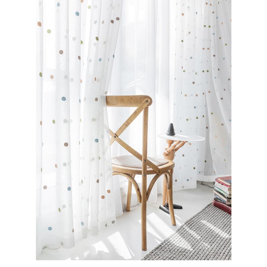 レースカーテン 水玉 1枚 ホワイト ポリエステル 刺繍 カーテン 北欧風 無地 腰窓 インテリア オーダーカーテン カーテン Kaatenn245 あつきstore 通販 Yahoo ショッピング