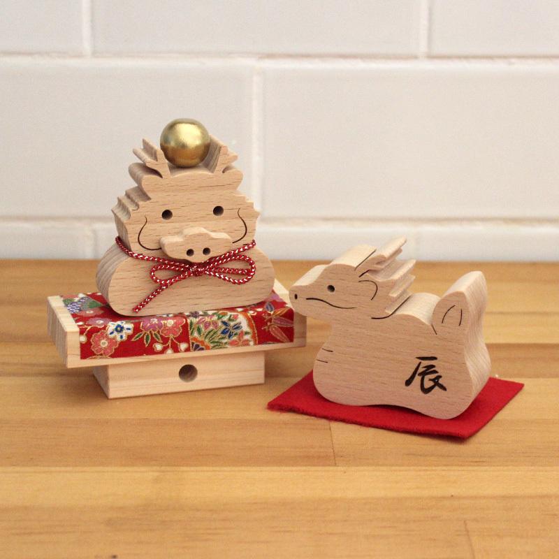 数量限定】『鏡龍之介』 辰年 木製 鏡餅 鏡もち 龍 竜 2024年