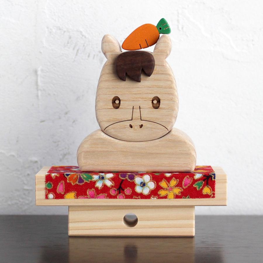 干支の置物【在庫限り】『うまい餅』　午年　うま年　木製　鏡餅　鏡もち　2026  正月飾り | 