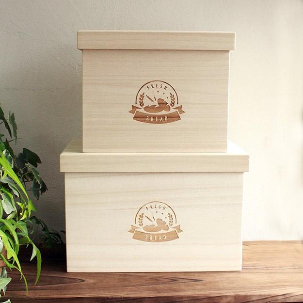 ≪定形外OK≫ブレッドボックス 桐 フードボックス フードキーパー パンケース 「FRESH BREAD 2斤」 木  おしゃれ 保存箱 桐箱 日本製 木製 米びつ |  | 04