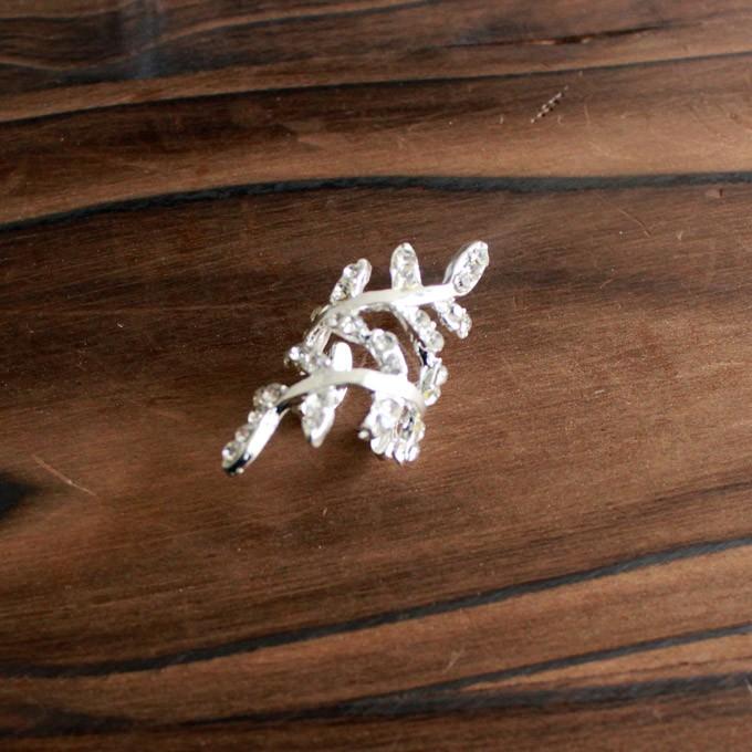 イヤーカフ 「リーフ　クリスタル」 イヤーラップ クリップ イヤリング |  | 01