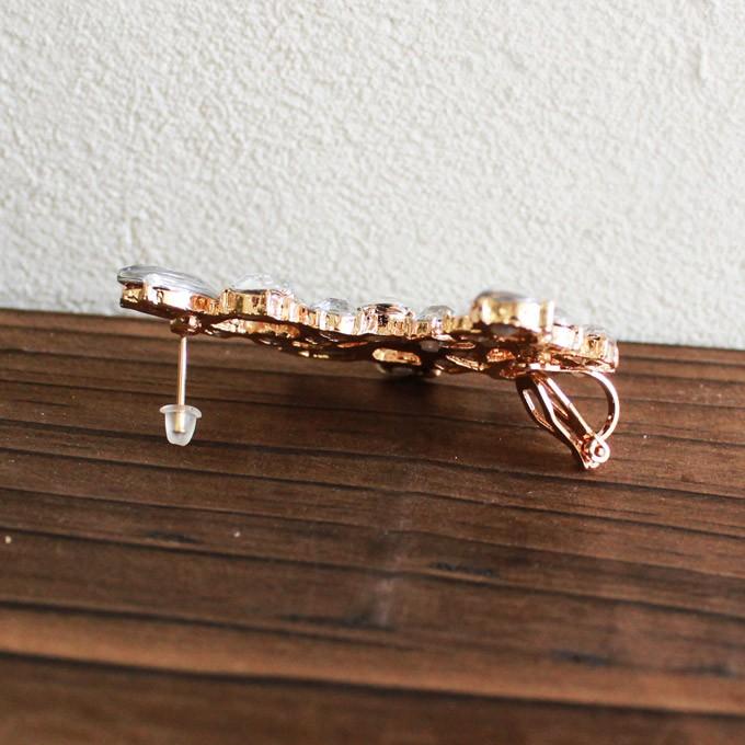 イヤーカフ 「キラキラ　ピンクゴールド」 イヤーラップ クリップ フック ピアス イヤリング |  | 02