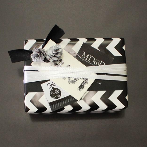 ラッピングペーパー　　10枚 シェブロン 10枚」モノトーン ラッピングペーパー （B2サイズ