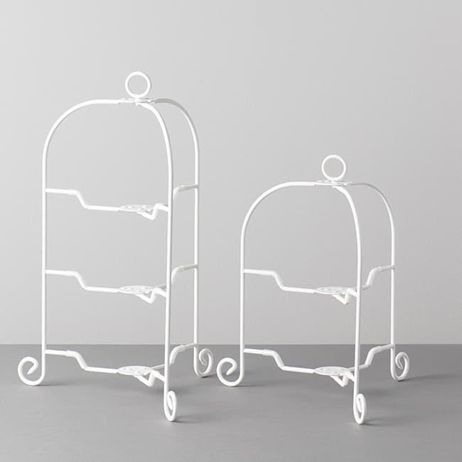 ケーキスタンド ドルチェ フォールダブルケーキスタンド3段 ホワイト