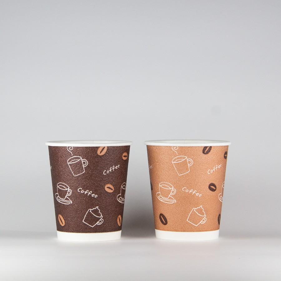 発泡断熱紙コップ 265ml(8オンス) 1000個(2色アソート) 8oz ASホットSカフェ
