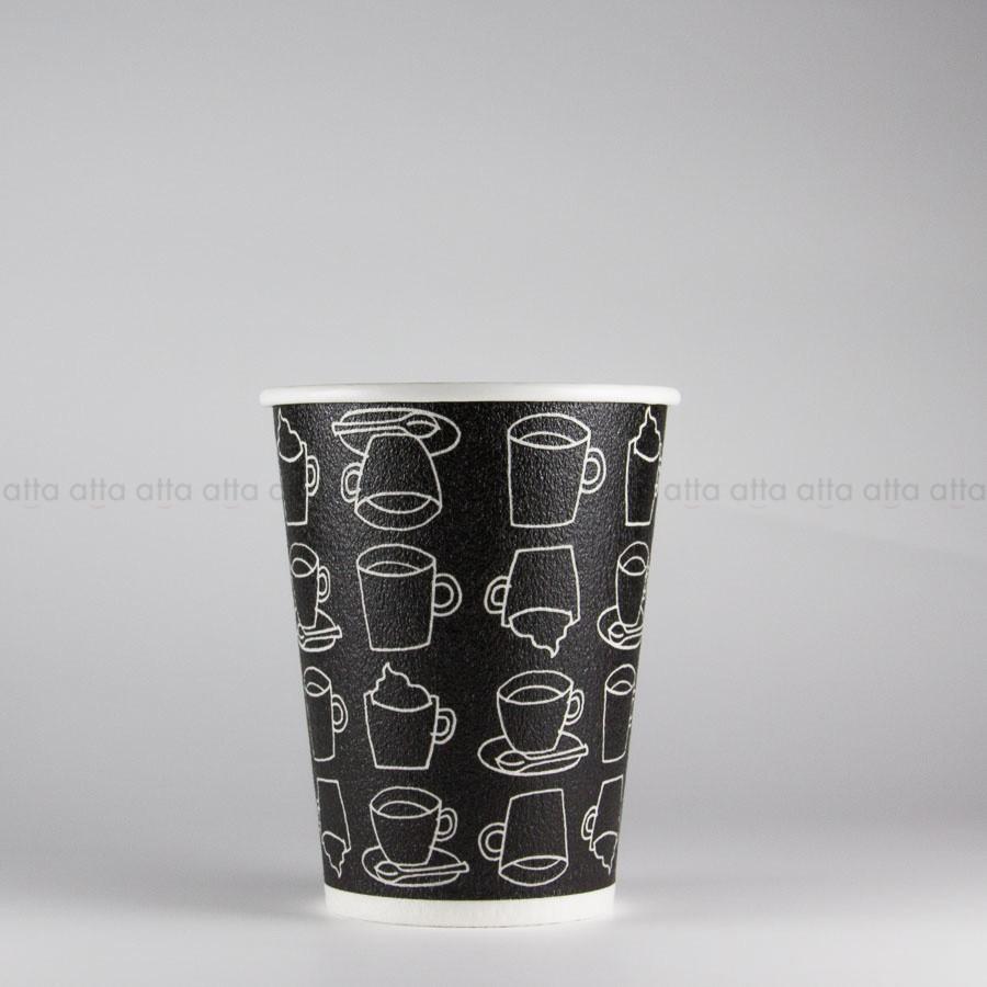 発泡断熱紙コップ 419ml(12オンス) 1000個(2色アソート) 12oz ASホットカフェモダンの画像