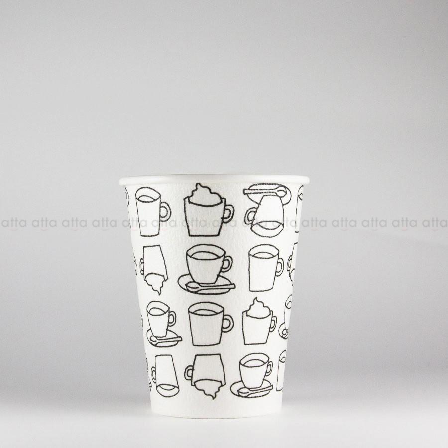 発泡断熱紙コップ 419ml(12オンス) 1000個(2色アソート) 12oz ASホットカフェモダンの画像