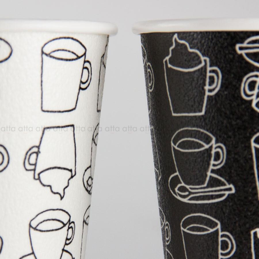 発泡断熱紙コップ 419ml(12オンス) 1000個(2色アソート) 12oz ASホットカフェモダンの画像
