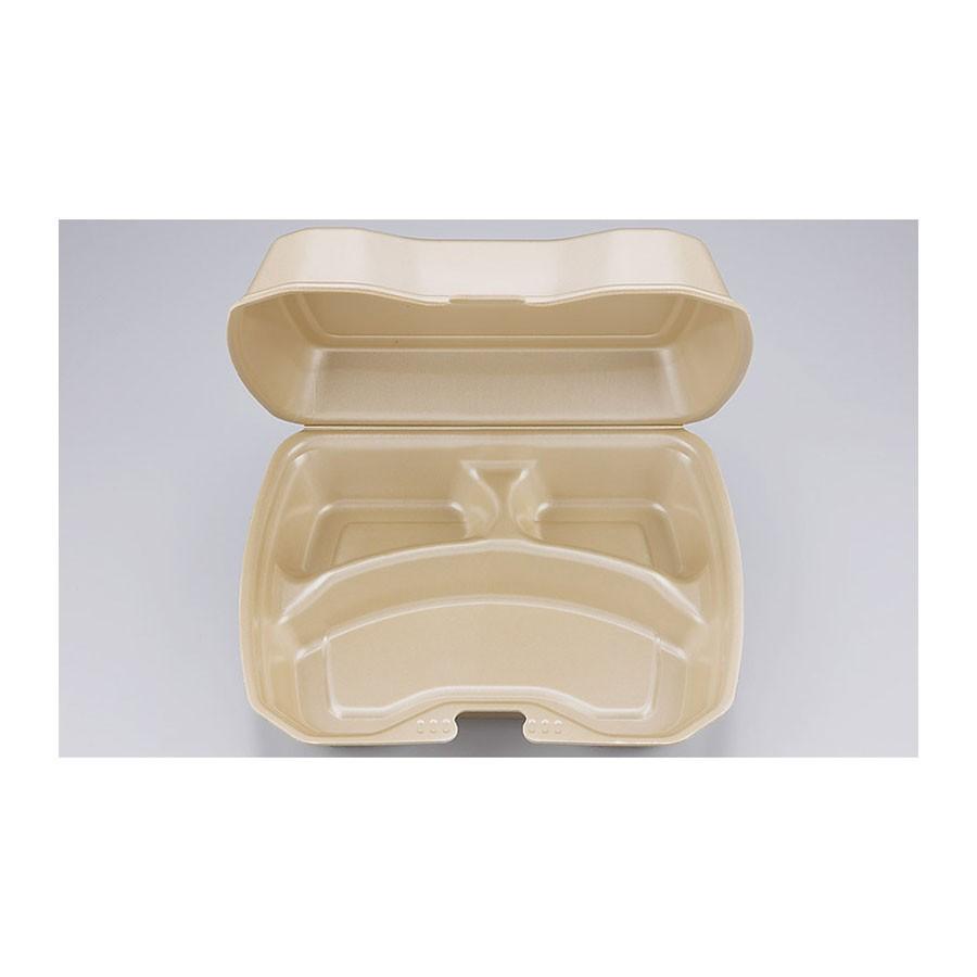 弁当容器・惣菜容器　200個　230x181x38mm ※電子レンジ不可 VK-613-3キャメル ※沖縄・離島 送料別途　※代引き不可商品