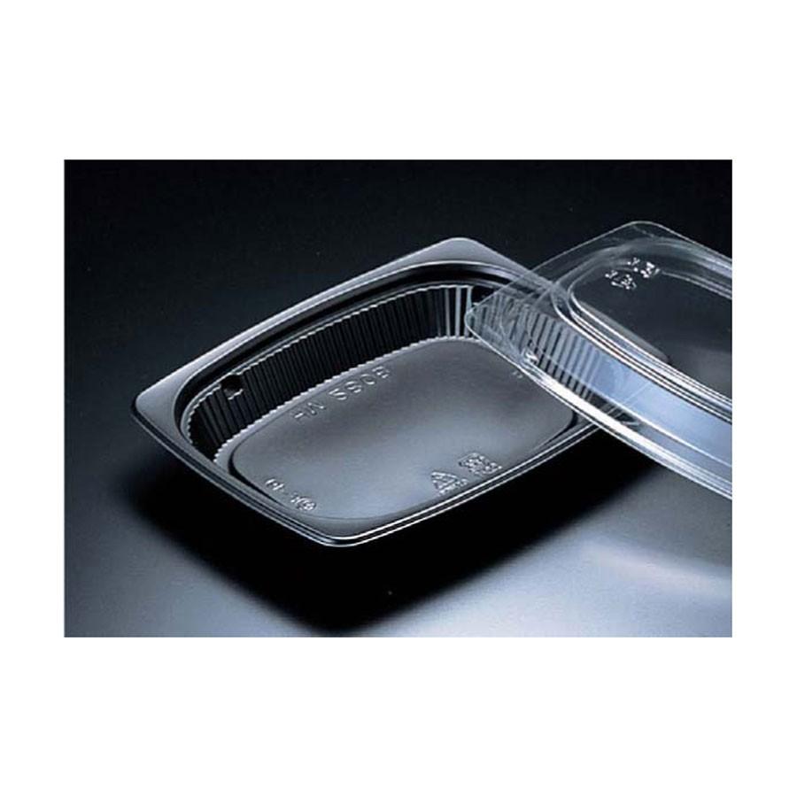 惣菜容器　本体+蓋1,200セット　165x128x23mm ※本体は電子レンジ可 HM280B黒 セット ※沖縄・離島 送料別途　_2