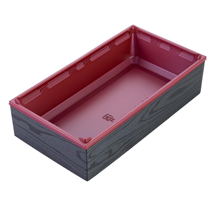 組立式高級弁当容器　本体(底)+フチ+蓋　400個セット 217x116x50(深さ43)mm ※北海道・東北・沖縄・離島 送料別途 ワン折重(73x38A赤底)セット ※代引き不可商品