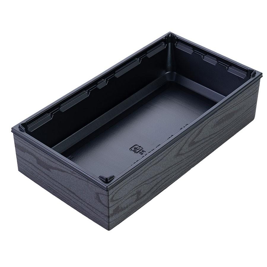 組立式高級弁当容器　本体(底)+フチ+蓋　400個セット 217x116x50(深さ43)mm ※北海道・東北・沖縄・離島 送料別途 ワン折重(73x38A黒底)セット ※代引き不可商品