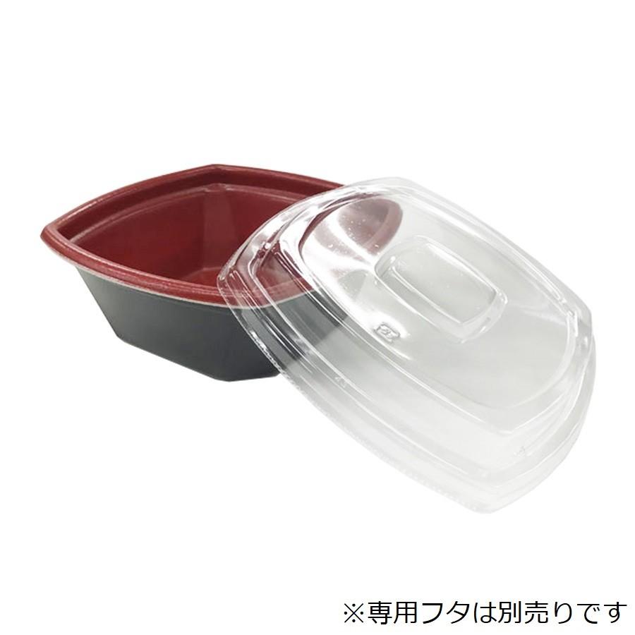 弁当容器・惣菜容器 本体のみ600個 耐熱赤黒 154x154x64mm KMPランチ-8本体 耐熱赤黒 ※電子レンジ可 ※北海道・沖縄・離島 送料別途 ※代引き不可商品の画像