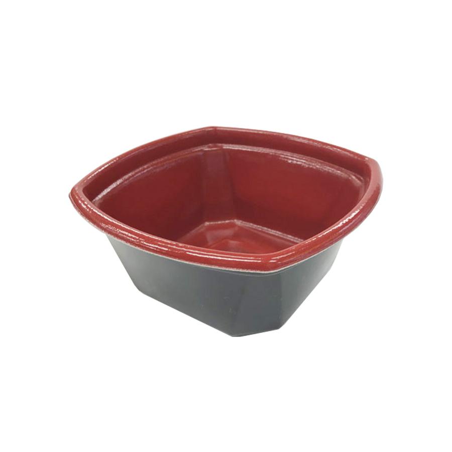 弁当容器・惣菜容器 本体のみ600個 耐熱赤黒 146x146x64mm Kランチ-7本体 耐熱赤黒 ※電子レンジ可 ※北海道・沖縄・離島 送料別途 ※代引き不可商品