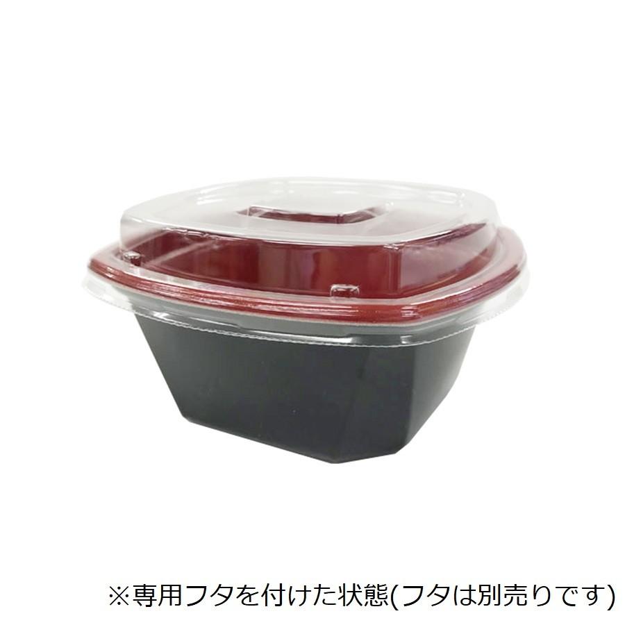 弁当容器・惣菜容器 本体のみ600個 耐熱赤黒 146x146x64mm Kランチ-7本体 耐熱赤黒 ※電子レンジ可 ※北海道・沖縄・離島 送料別途 ※代引き不可商品の画像