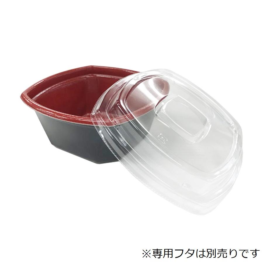 弁当容器・惣菜容器 本体のみ600個 耐熱赤黒 146x146x64mm Kランチ-7本体 耐熱赤黒 ※電子レンジ可 ※北海道・沖縄・離島 送料別途 ※代引き不可商品の画像