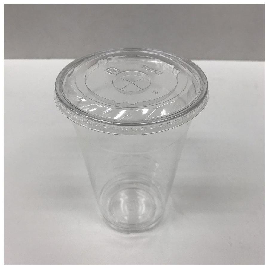 プラスチックカップ用フタ 98mm口径 2,000個 (PET製) ストロー穴付 CP98-F PET共通リッド(ストロー穴付) ※沖縄・離島 送料別途の画像