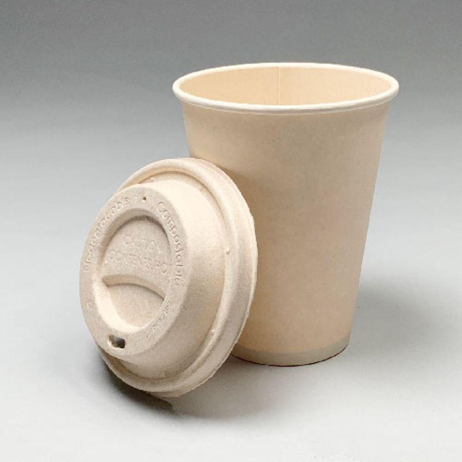 バガス二重カップ(PLAコート) 360ml(12オンス) 90mm口径 500個 ※沖縄・離島 送料別途 BMT-077の画像