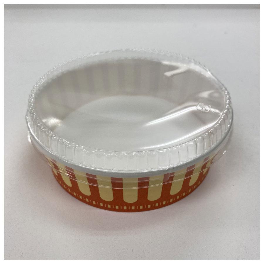耐熱性紙容器 800個 383ml 133.9×40×119.1mm FC-380PET-EP オリジナルストライプ ※沖縄・離島 送料別途 【テイクアウト・業務用・使い捨て食品容器】の画像