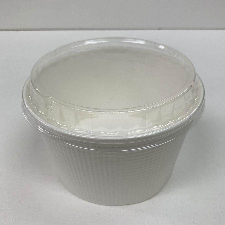 断熱性エンボス紙容器　120個セット　本体+専用蓋　910ml　142.3×85×113.1mm　SMP-900E セットA　※沖縄・離島 送料別途