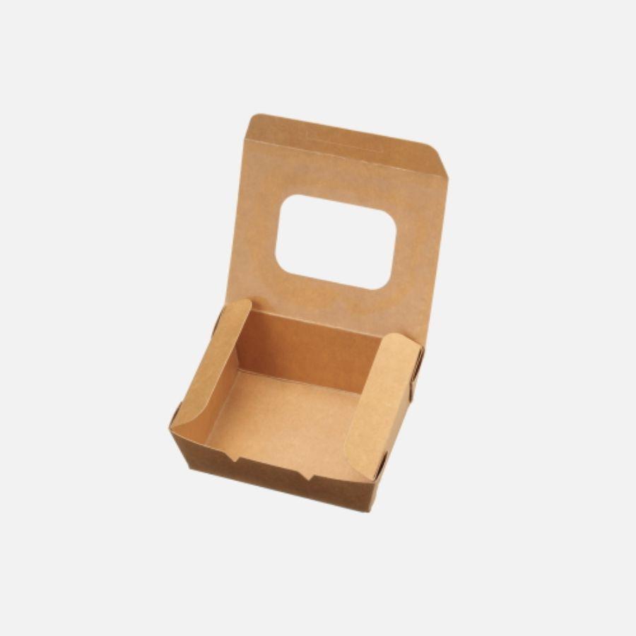 未晒紙フードパック 窓有・ナチュラル・小 約170g/1000個 ※電子レンジ