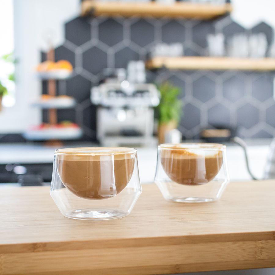 EQ断熱ガラス ダブルウォールグラス 200ml ラテグラス2個セット KRUVE(クルーヴ)IMAGINE Milk Glasses ※沖縄・離島 送料別途 KVQ1030-200の画像
