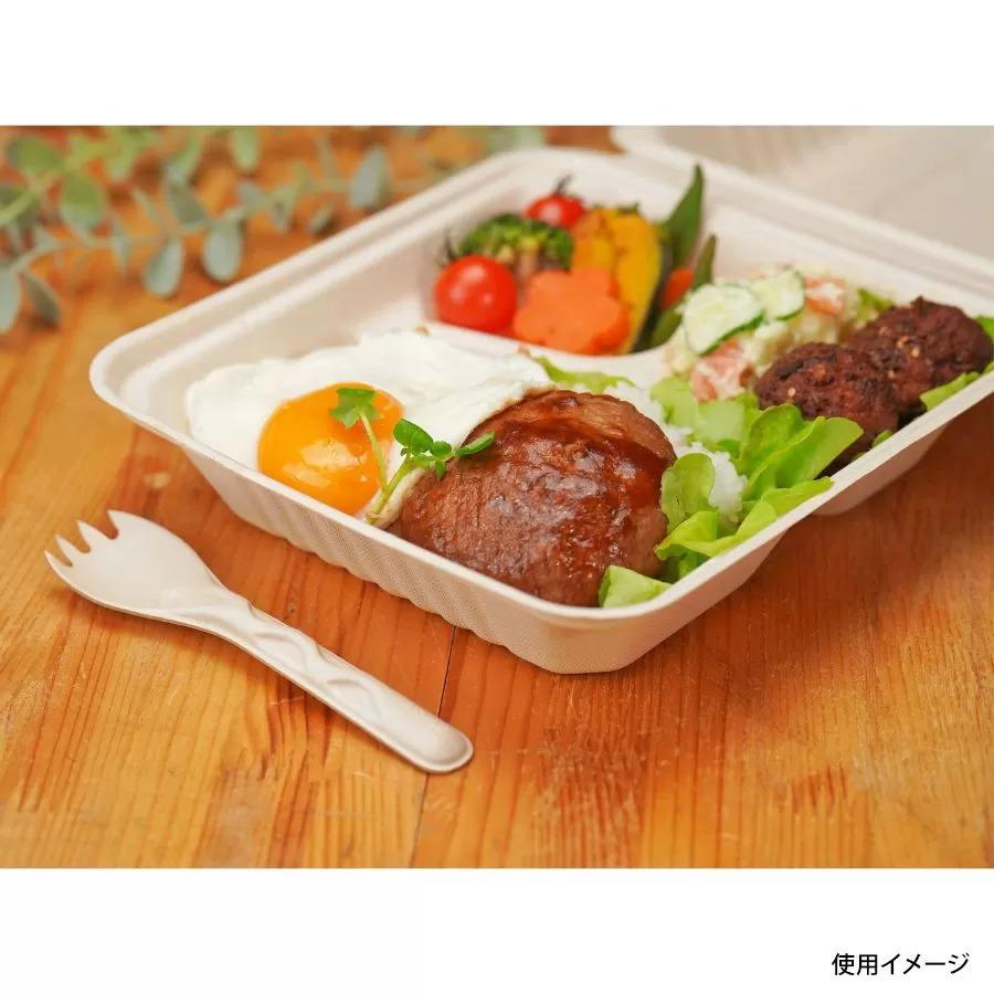 バガス容器(弁当)　200個　BBランチ200-220-3　※電子レンジ可 ※北海道・沖縄・離島 送料別途　605987_3