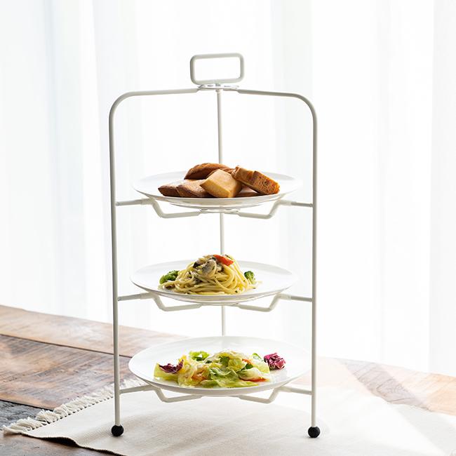 青芳 ケーキスタンド ビストロ プレートスタンド 3段 ホワイト