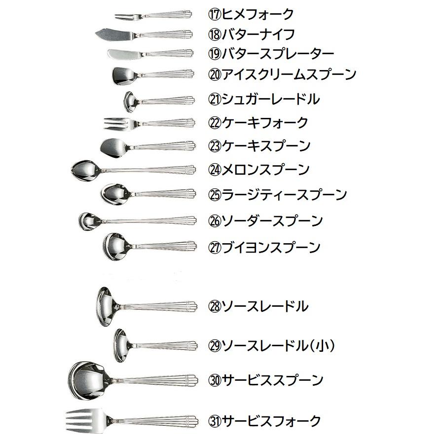 新品未使用品　ヤマコーカトラリーセット　7種類32本セット　18-8ステンレス カトラリーセット ナイフフォークスプーン 2人用 10本組 ニューポート