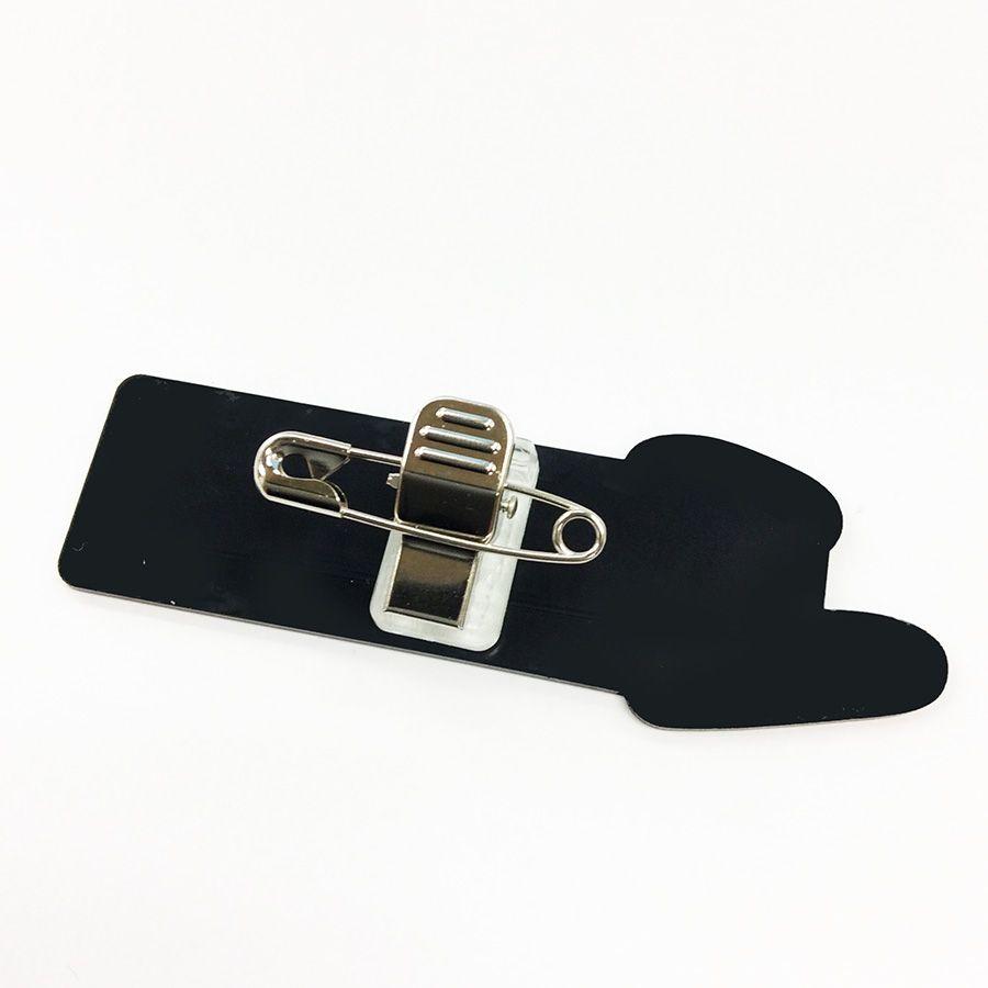 ネームプレート 名札 うさぎ型 29×75mm 二層板(白・黒