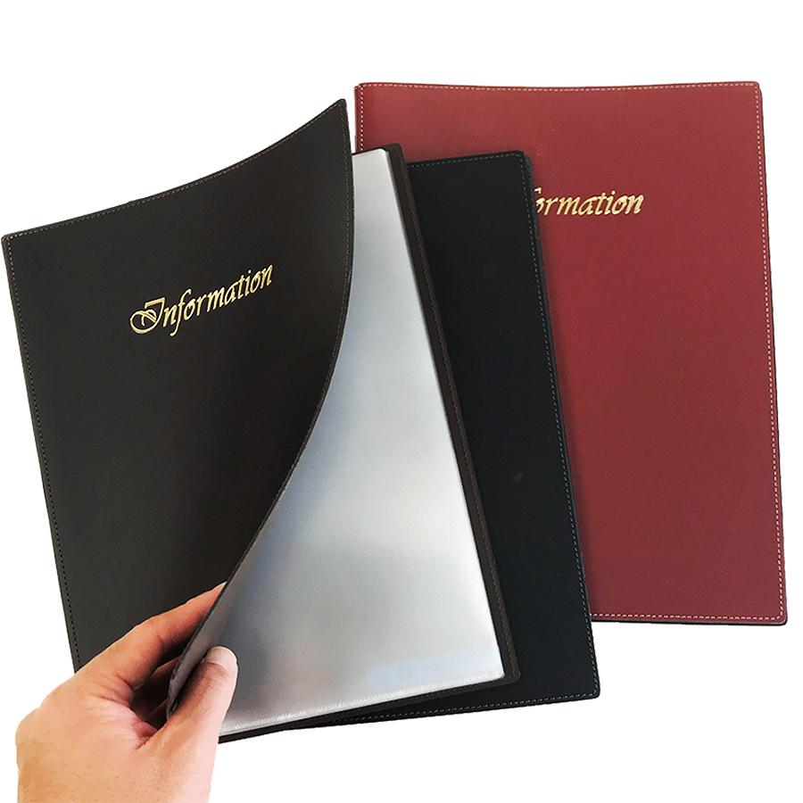 インフォメーションブック 革 A4・30穴バインダー・10ページ
