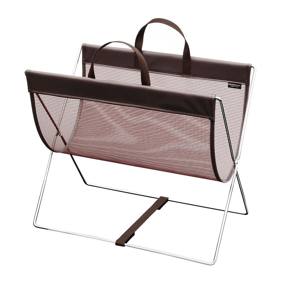 SAKI(サキ) セルフワゴン・メッシュ×レザー調PVC ブラウン R-358