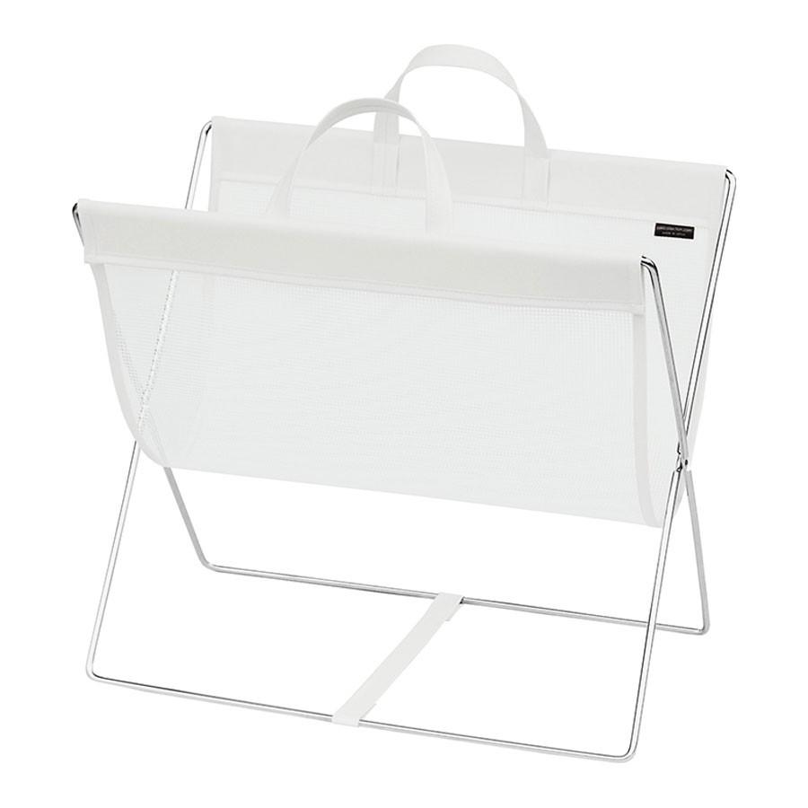 サキ 手荷物入れ セルフワゴン メッシュ×レザー調 ホワイト R-358 3点 SAKI(サキ) セルフワゴン・メッシュ×レザー調PVC ホワイト R-358