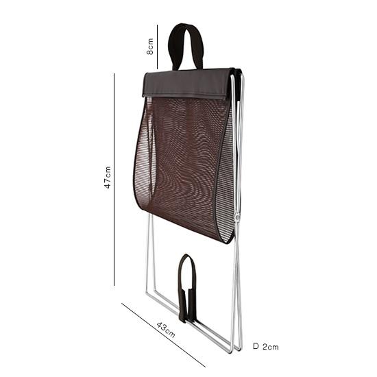 サキ 手荷物入れ セルフワゴン メッシュ×レザー調 ホワイト R-358 3点 SAKI(サキ) セルフワゴン・メッシュ×レザー調PVC ホワイト R-358