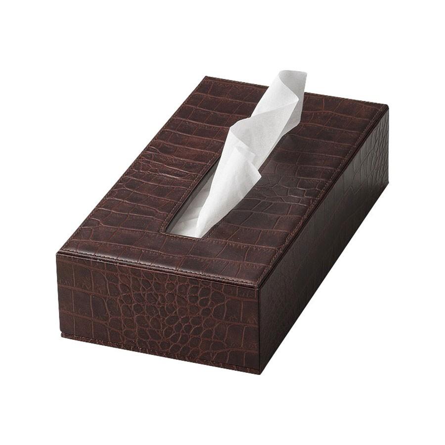 ティッシュケース(大) クロコダイル柄(リサイクルレザー) 底部