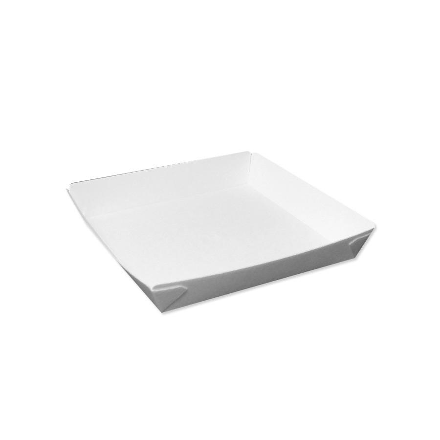 正方形スナックトレイ無地 150×150×25mm 600枚入り 耐水・耐油スナック四角形容器 SS-6 テイクアウト 業務用 祭り 使い捨て食品容器