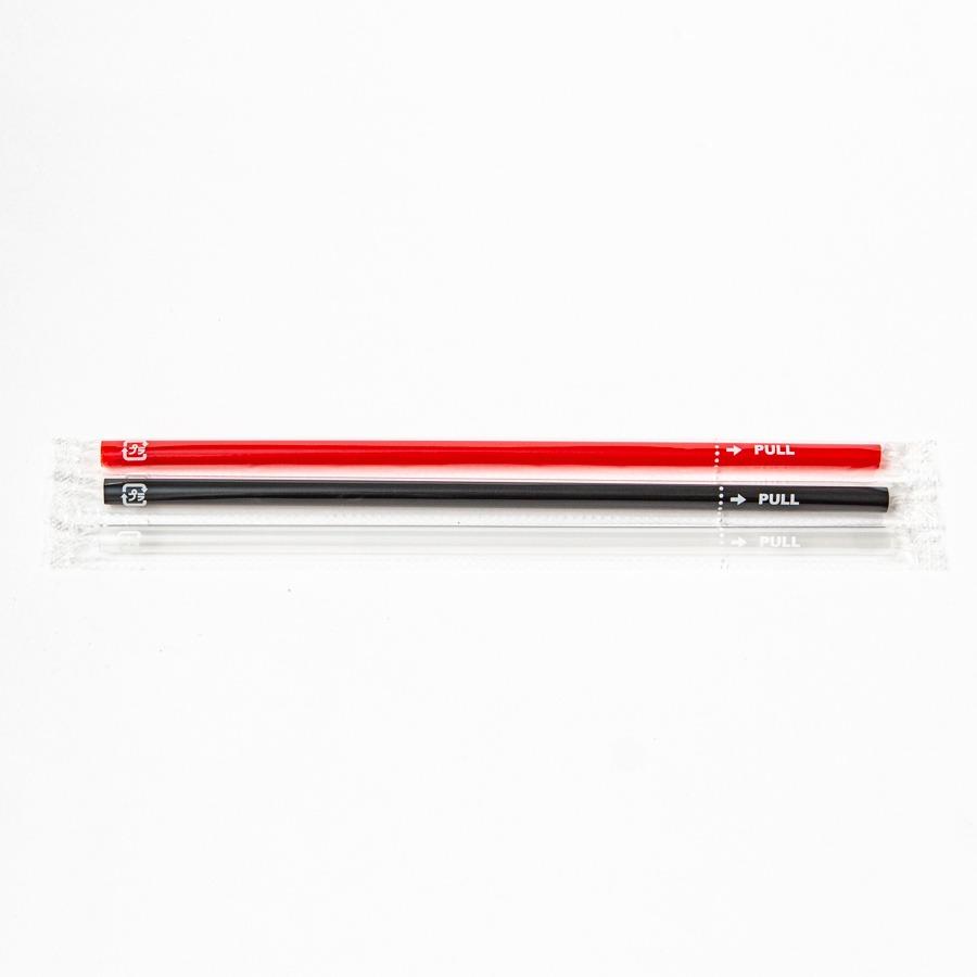ストレートストロー シェイク用7mm×21cm フィルム梱包 400本入り20箱