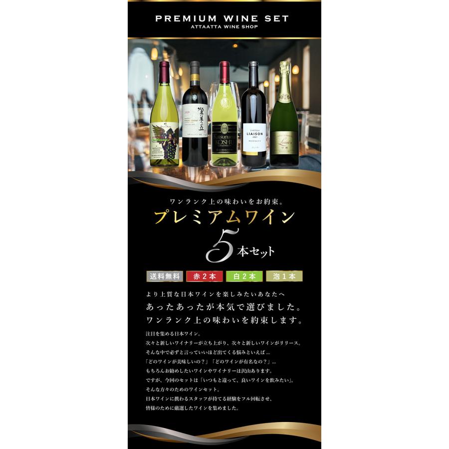 ワインセット 赤 白 スパークリング 「プレミアムワイン5本セット