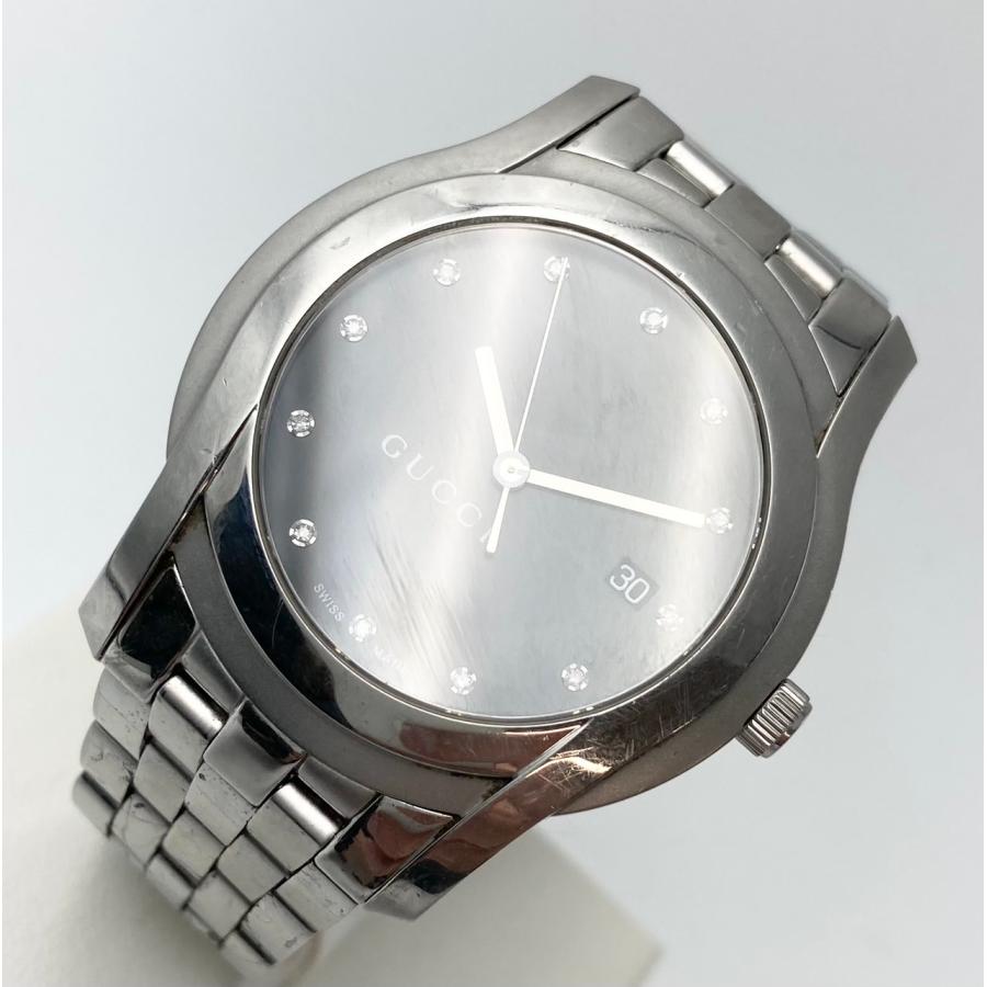 GUCCI グッチ 腕時計 5500XL クォーツ GUCCI GUCCI グッチ 5500XL 腕時計 黒文字盤 ダイヤ クォーツ